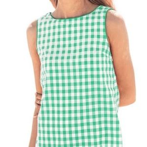 Kiel James Patrick Green & White Gingham Check Dress
